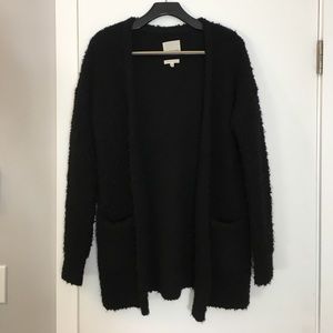 Aritzia Wilfred Free Black Fuzzy Cardigan